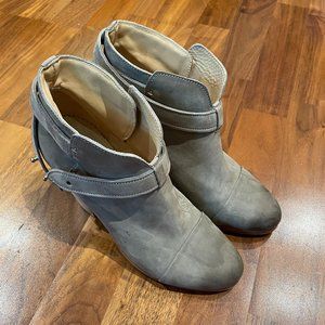 Rag & Bone "Harrow" taupe suede leather ankle boot